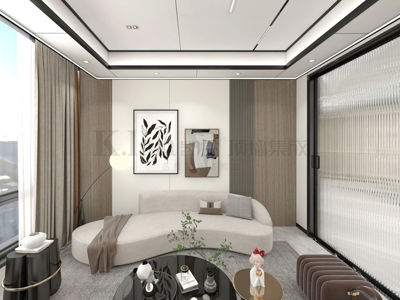 輕奢實(shí)心大板現(xiàn)代凱蘭背景墻沙發(fā)背景