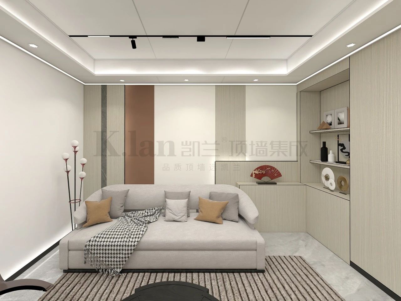 輕奢實(shí)心大板現(xiàn)代凱蘭背景墻沙發(fā)背景